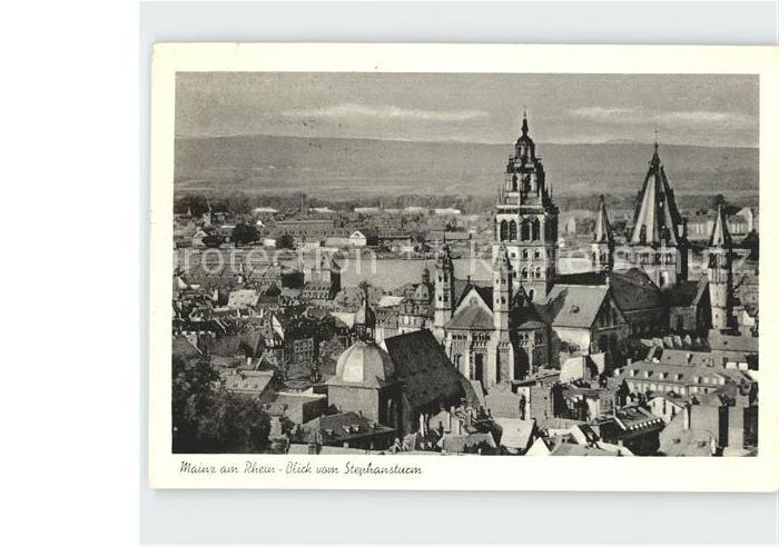 Mainz Rhein Blick vom Stephansturm