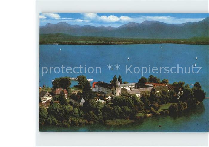 Fraueninsel Chiemsee Abtei Frauenwoerth Fliegeraufnahme
