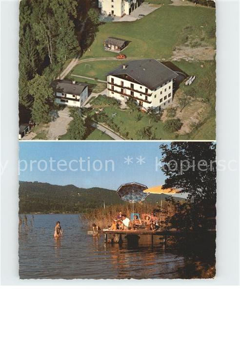 Velden Woerthersee Gaestehaus Waldesruh Fliegeraufnahme Badesteg