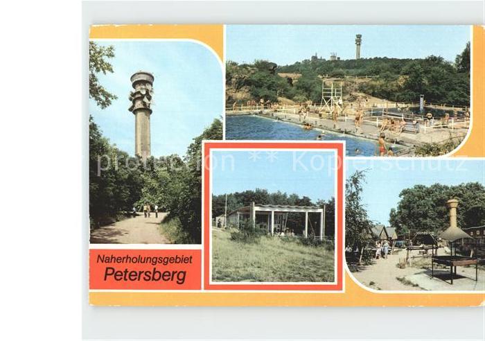 Petersberg Halle Fernsehturm Bergbad Pavillon HOG Waldschenke