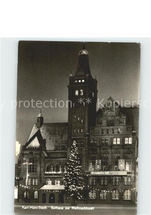 Karl-Marx-Stadt Rathaus zur Weihnachtszeit