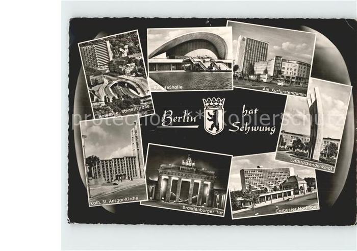 BERLIN  CITY Schnellstrasse Kongresshalle Kurfuerstendamm Kath St Ansgar Kirche