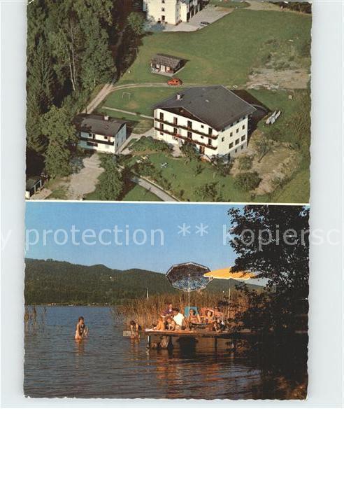 Velden Woerthersee Gaestehaus Waldesruh Fliegeraufnahme Bootssteg