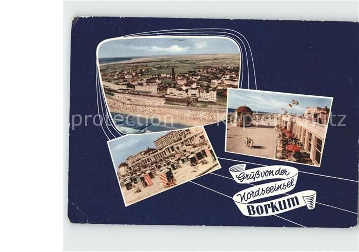 BORKUM Nordseebad Niedersachsen Panorama Strandpartie Pavillon