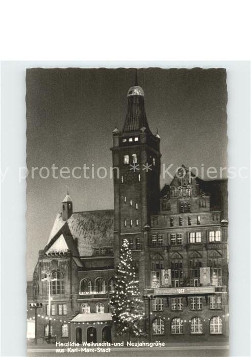 Karl-Marx-Stadt Rathaus zur Weihnachtszeit
