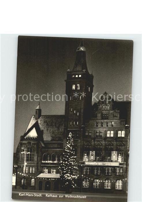 Karl-Marx-Stadt Rathaus zur Weihnachtszeit