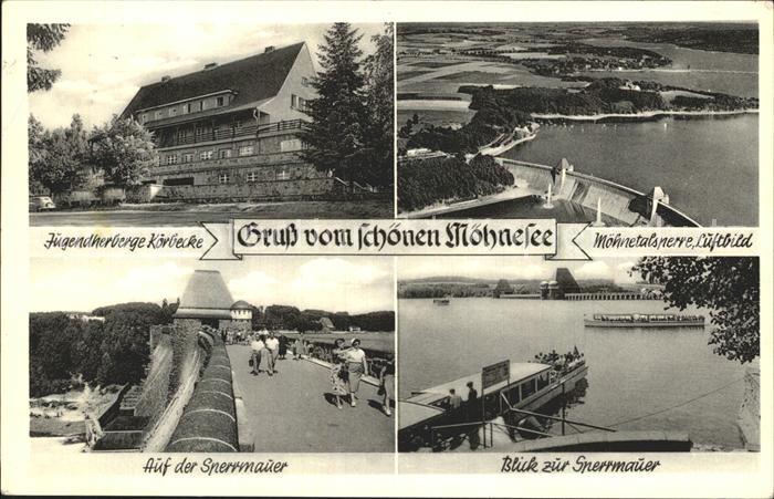 Moehnesee Moehnetalsperre Sperrmauer Jugendherberge
