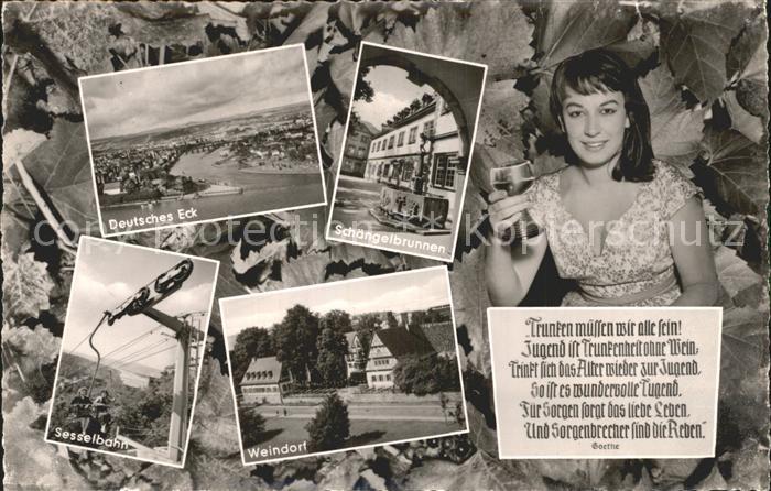 Ehrenbreitstein Deutsches Eck Schaengelbrunnen Weindorf Sesselbahn