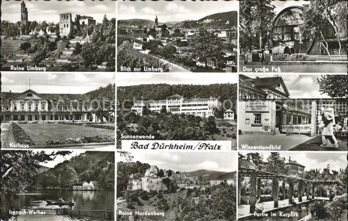 Bad Duerkheim Grosses-Fass Limburg Winzerstandbild Kurpark Ruine Hardenburg Ruin