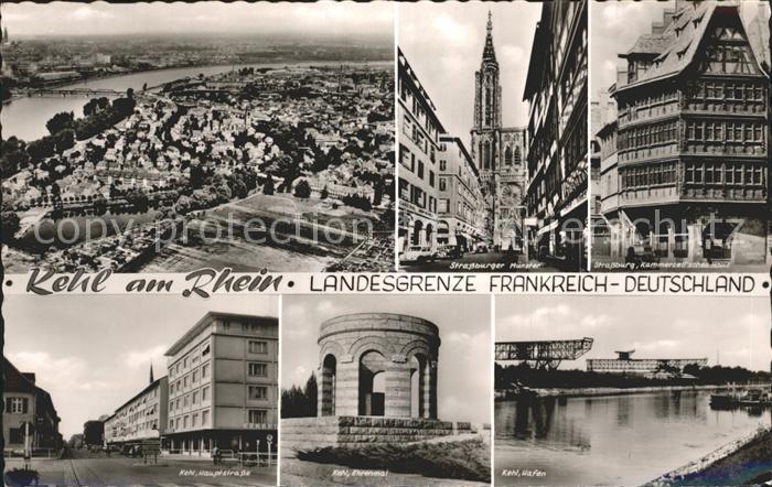 Kehl Rhein Fliegeraufnahme Hafen