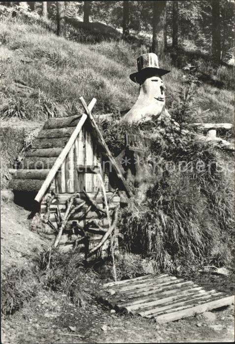 Oberwiesenthal Erzgebirge Quellhaeuschen und Wurzelmann am Fichtelberg