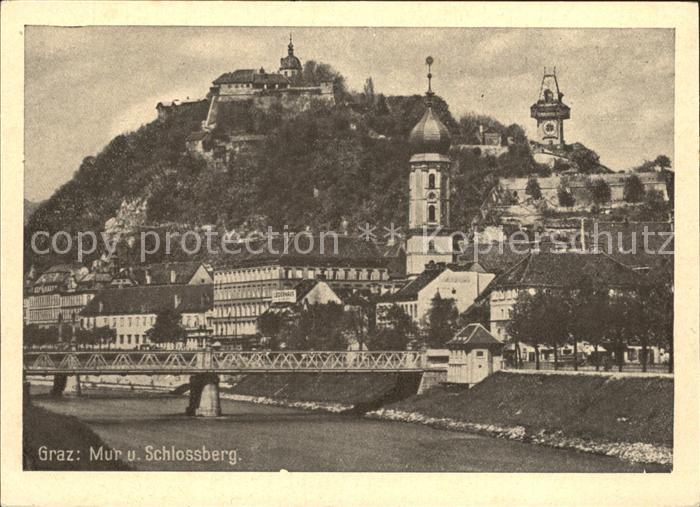 Graz Steiermark Mur und Schlossberg
