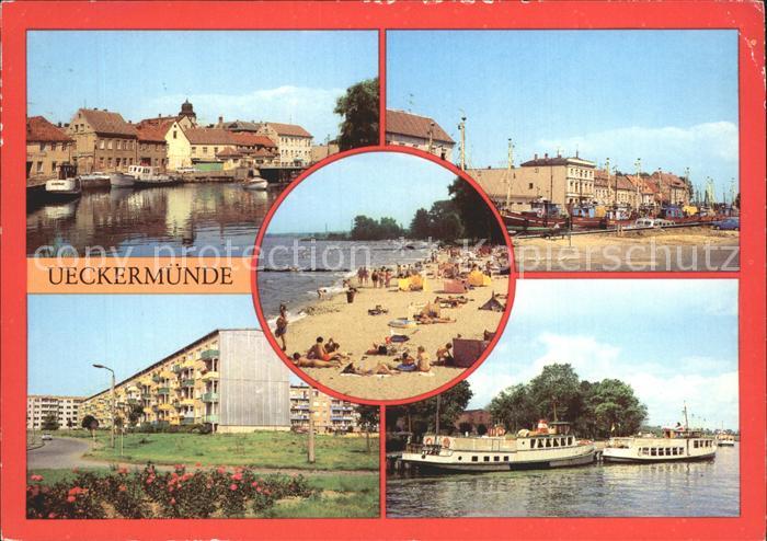 Ueckermuende Mecklenburg Vorpommern Hafen Strand Ueckerbruecke