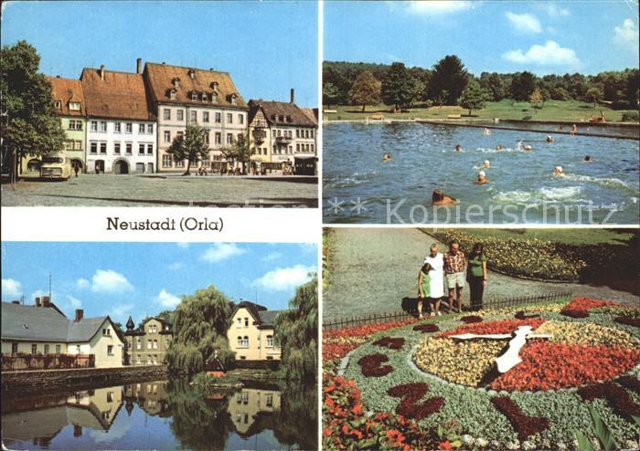 Neustadt Orla Schwimmbad Gamsenteich Blumenuhr