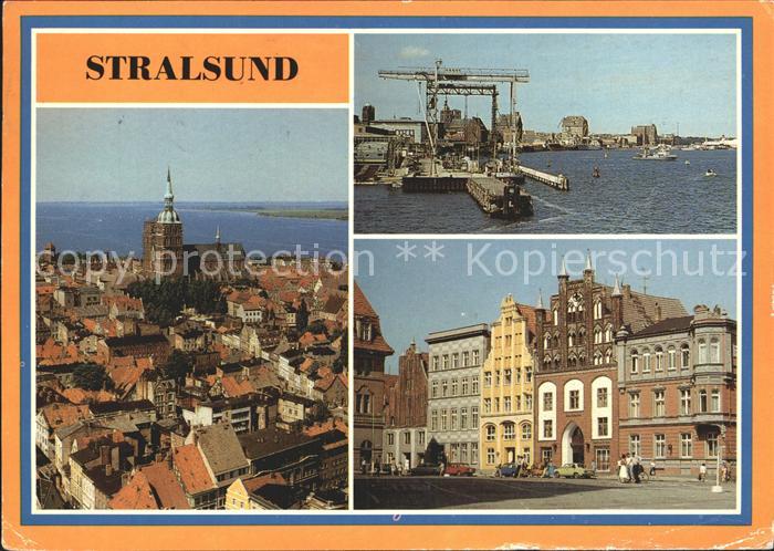 Stralsund Mecklenburg Vorpommern Hafen Ziegelgrabenbruecke Hafen Alter-Markt