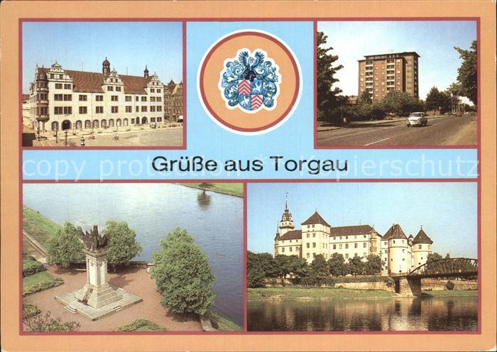 Torgau Rathaus Hochhaus an der Eilenburger Strasse Schloss Hartenfels