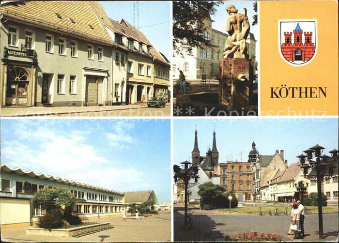 Koethen Anhalt Marktstrasse Neptunbrunnen Holzmarkt