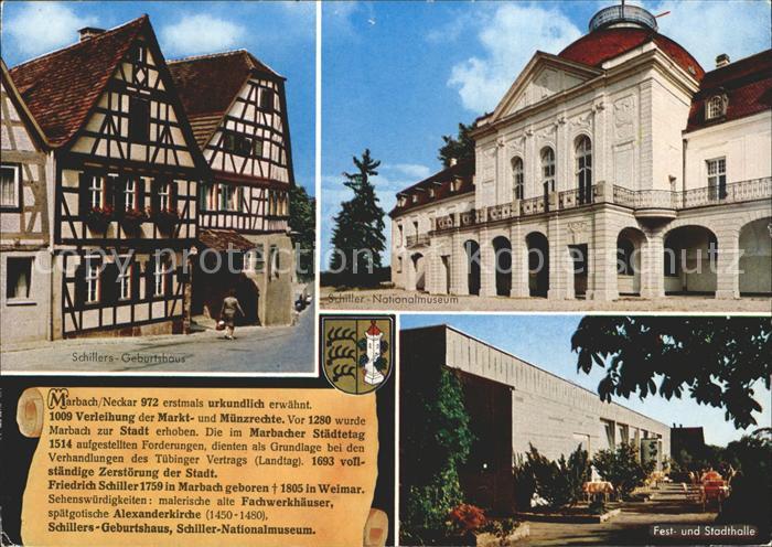 Marbach Neckar Schillers Geburtshaus Nationalmuseum Festhalle