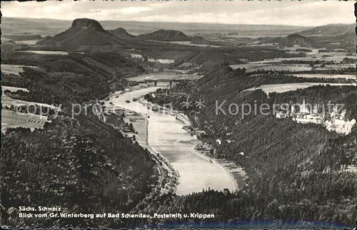Bad Schandau Postelwitz Krippen Blick vom Grossen Winterberg