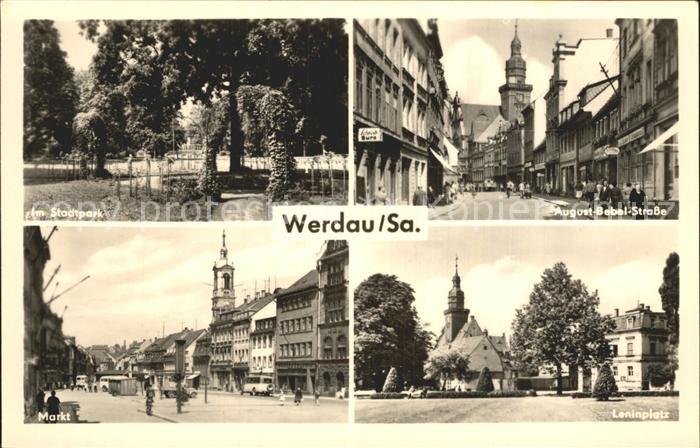 Werdau Sachsen August-Bebel-Strasse Leninplatz Markt Stadtpark