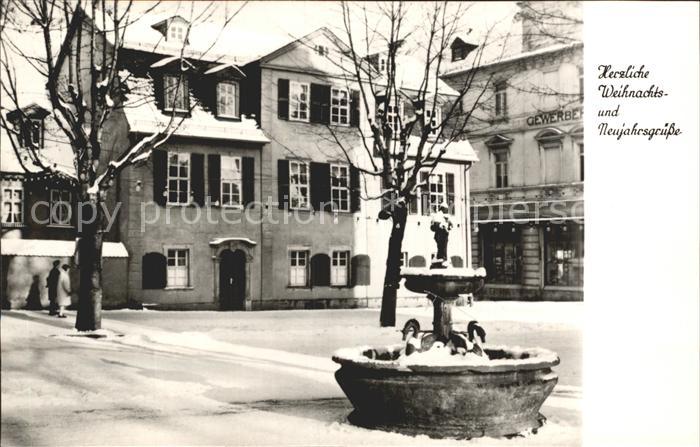 Neujahr Weihnachten Brunnen Haus