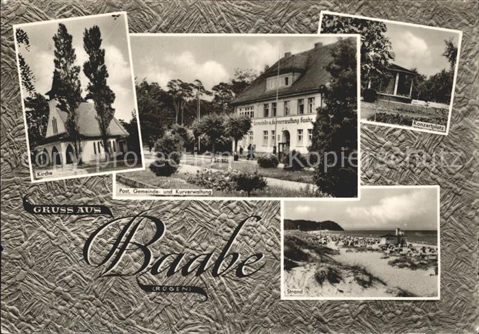 Baabe Ostseebad Ruegen Post Gemeinde- und Kurverwaltung Konzertplatz Strand Kirc