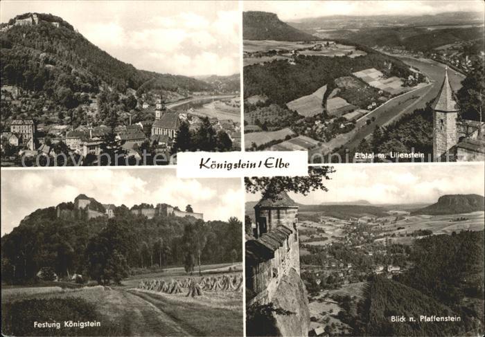 Koenigstein Saechsische Schweiz Festung Pfaffenstein Elbtal Lilienstein