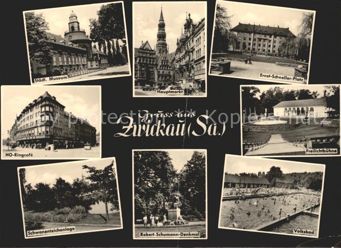 Zwickau Sachsen Volksbad Ringcafe Ernst-Schneller-Platz Hauptmarkt