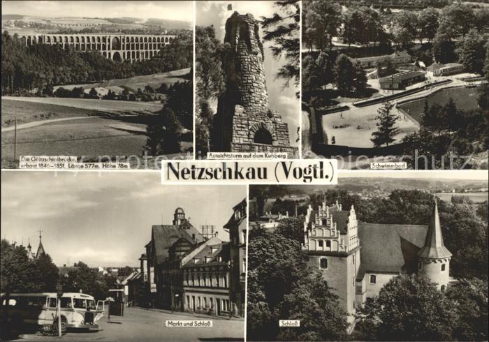 Netzschkau Schwimmbad Schloss Markt Goeltzschtalbruecke