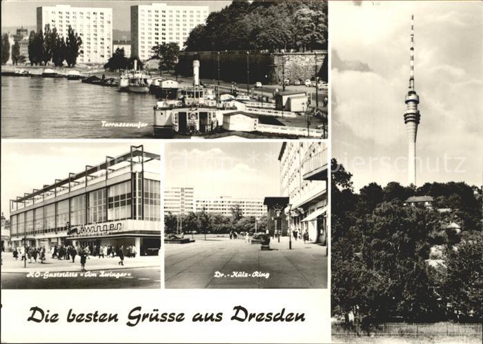DRESDEN Elbe Terrassenufer Gaststaette Am Zwinger Dr.-Kuelz-Ring