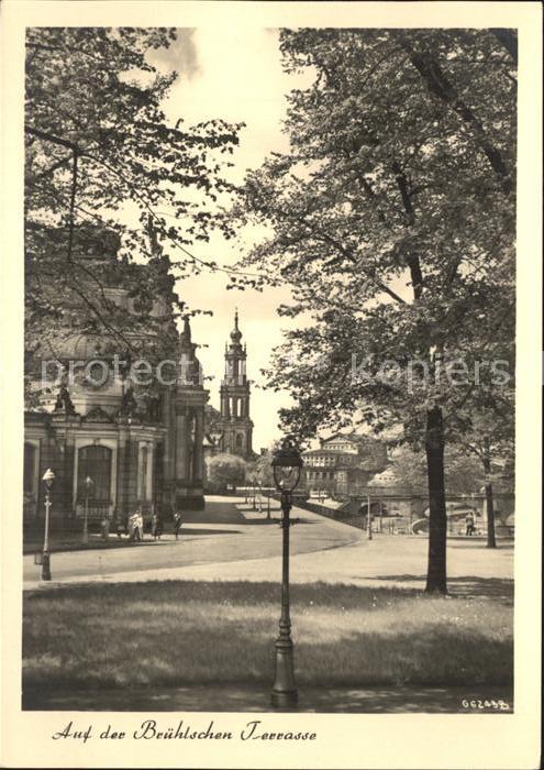 DRESDEN Elbe Bruehlsche Terrasse