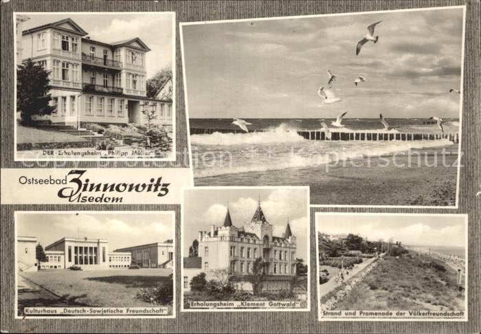 Zinnowitz Ostseebad Erholungsheim Philipp Mueller Strand Promenade