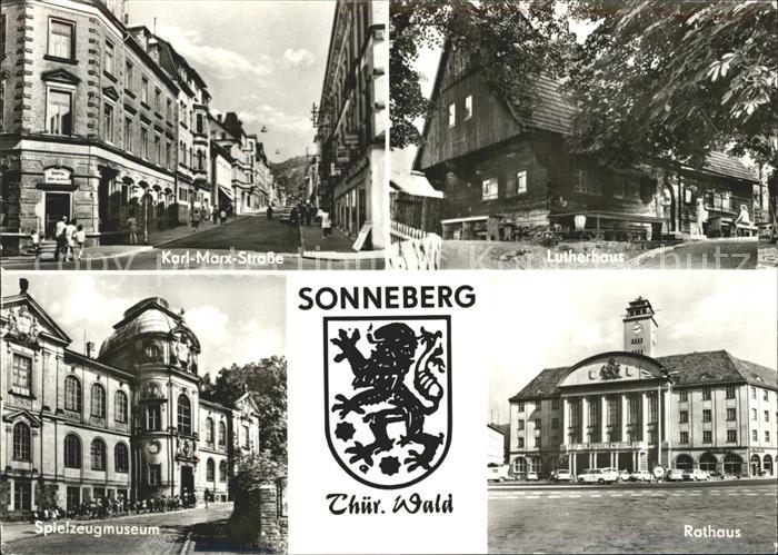 Sonneberg Thueringen Rathaus Karl-Marx-Strasse Lutherhaus Spielzeugmuseum