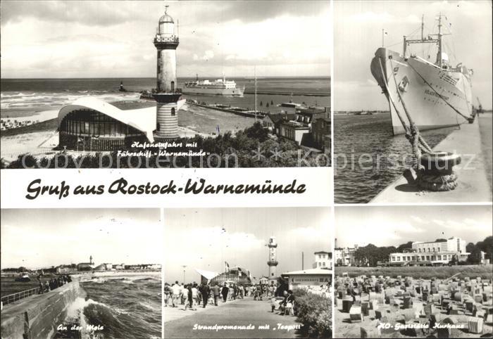 Rostock-Warnemuende Faehrschiff Warnemuende Gaststaette Kurhaus Strandpromenade