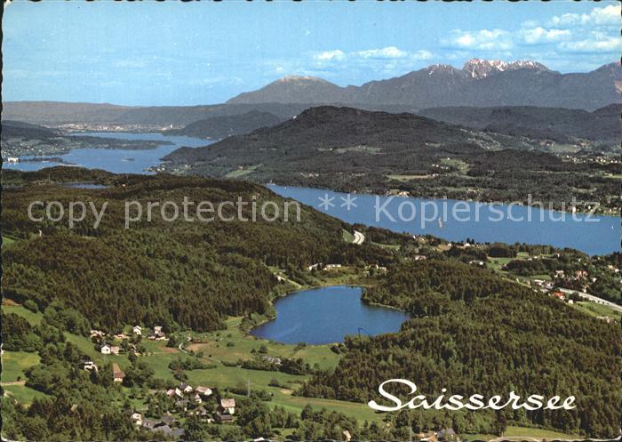 Saissersee Jeserzersee Woerthersee Karawanken Fliegeraufnahme