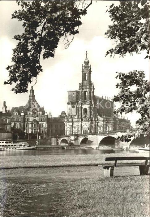 DRESDEN Elbe Schloss Katholische Propsteikirche