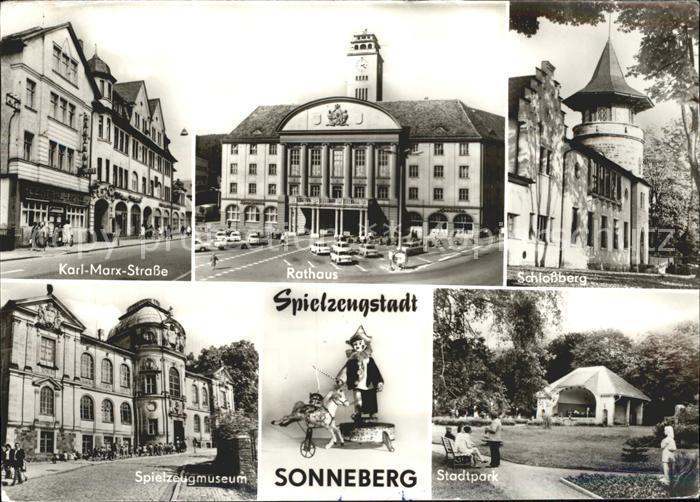Sonneberg Thueringen Rathaus Karl-Marx-Strasse Schlossberg Stadtpark