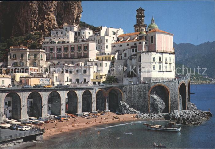 Atrani Bucht Gebaeude Boot