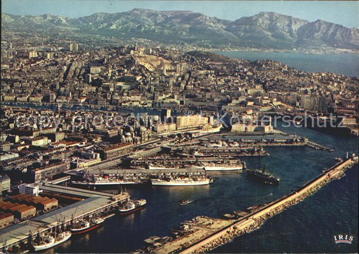 Marseille Bouches-du-Rhone Fliegeraufnahme Hafengebiet Joliette Notre-Dame-de-la