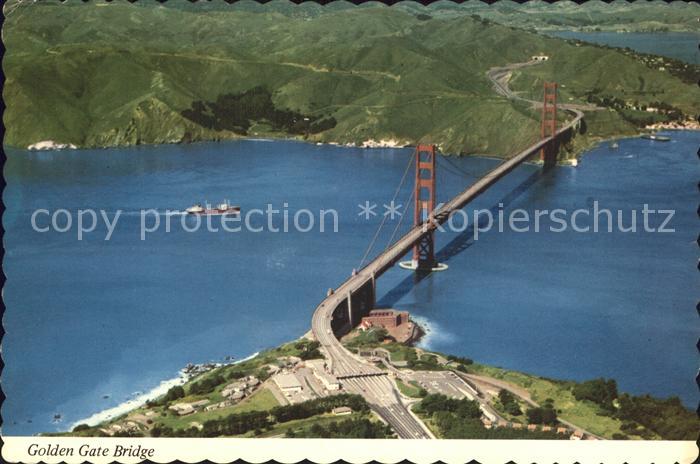 San Francisco California Golden Gate Bridge Fliegeraufnahme