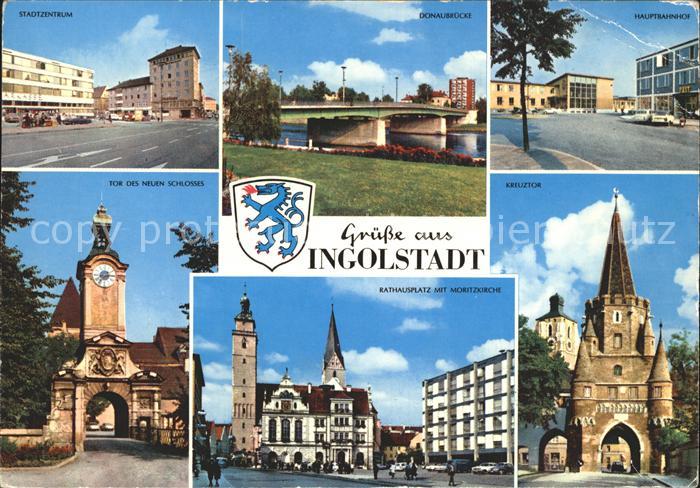 Ingolstadt Donau Stadtzentrum Donaubruecke Hauptbahnhof Rathausplatz Moritzkirch