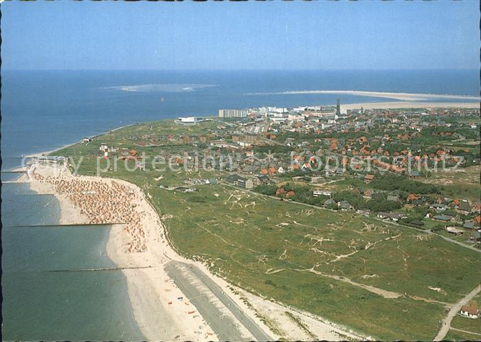 BORKUM Nordseebad Niedersachsen Fliegeraufnahme Suedstrand