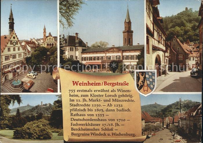 Weinheim Bergstrasse Fliegeraufnahme Marktplatz Kloster Lorsch