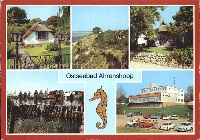 Ahrenshoop Ostseebad Haeuschen Boddenteich Hohes Ufer Kunstkaten Kurhaus Hafen