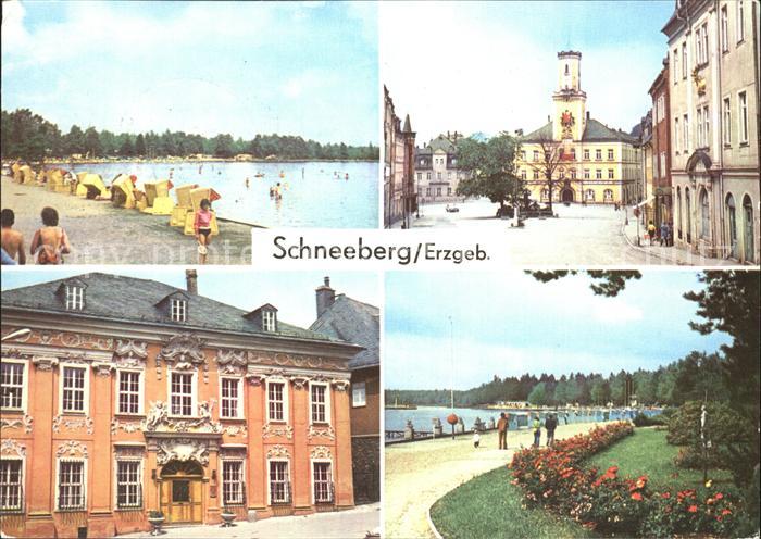 Schneeberg Erzgebirge Waldstrandbad Filzteich Ernst-Thaelmann-Platz Rathaus