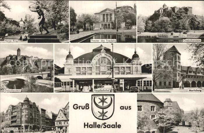Halle Saale Hansering Theater des Friedens Giebichenstein Hauptbahnhof Moritzbur