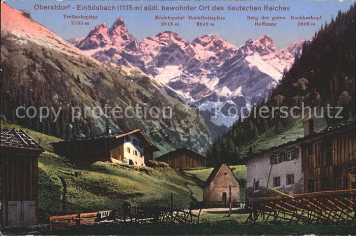 Einoedsbach Dorfpartie mit Alpenpanorama