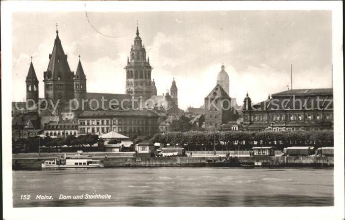 Mainz Rhein Dom und Stadthalle