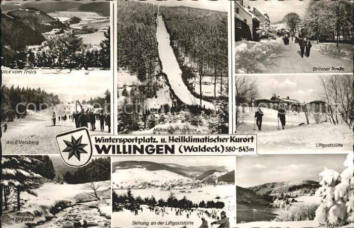 Willingen Sauerland Blick vom Trais Am Ettelsberg Muehlenkopfschanze Britoner St