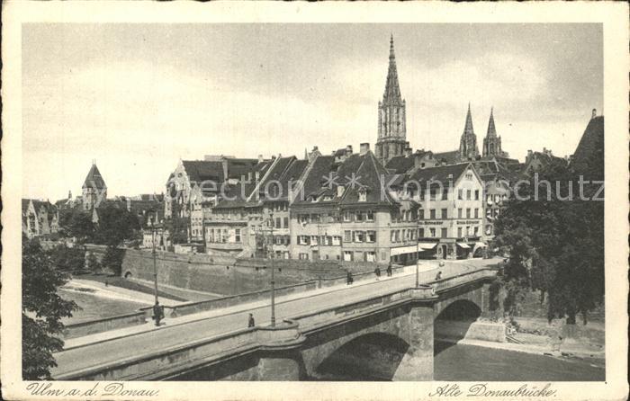 Ulm Donau alte Donaubruecke Muenster